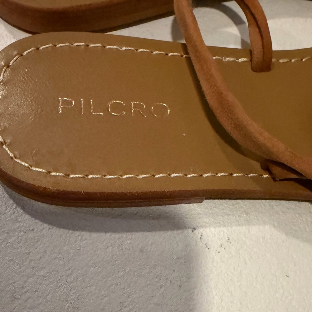 Anthropologie Pilcro Tie Up Sandals sz 8 Brown Flats Tassle NWT - Picture 6 of 10
